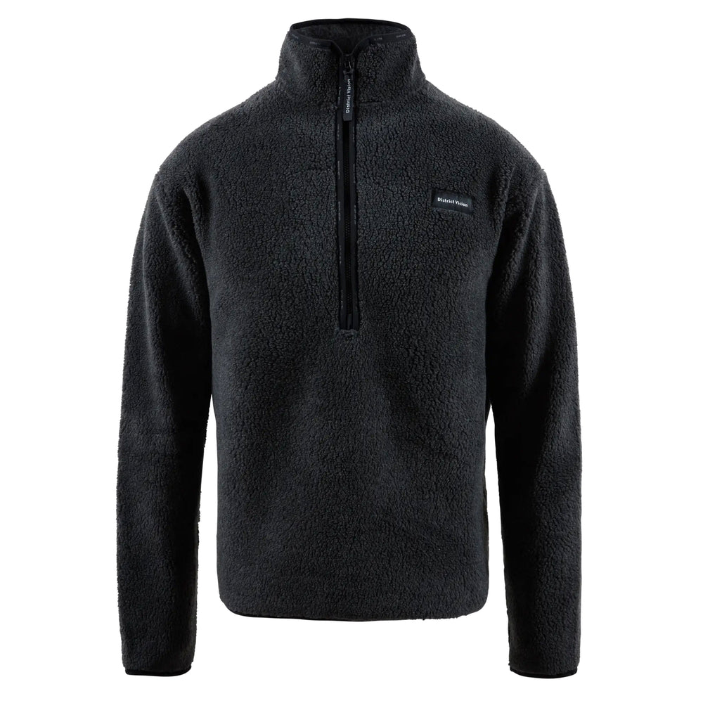 District Vision Men's Doug Half Zip Fleece Charcoal - achilles heel