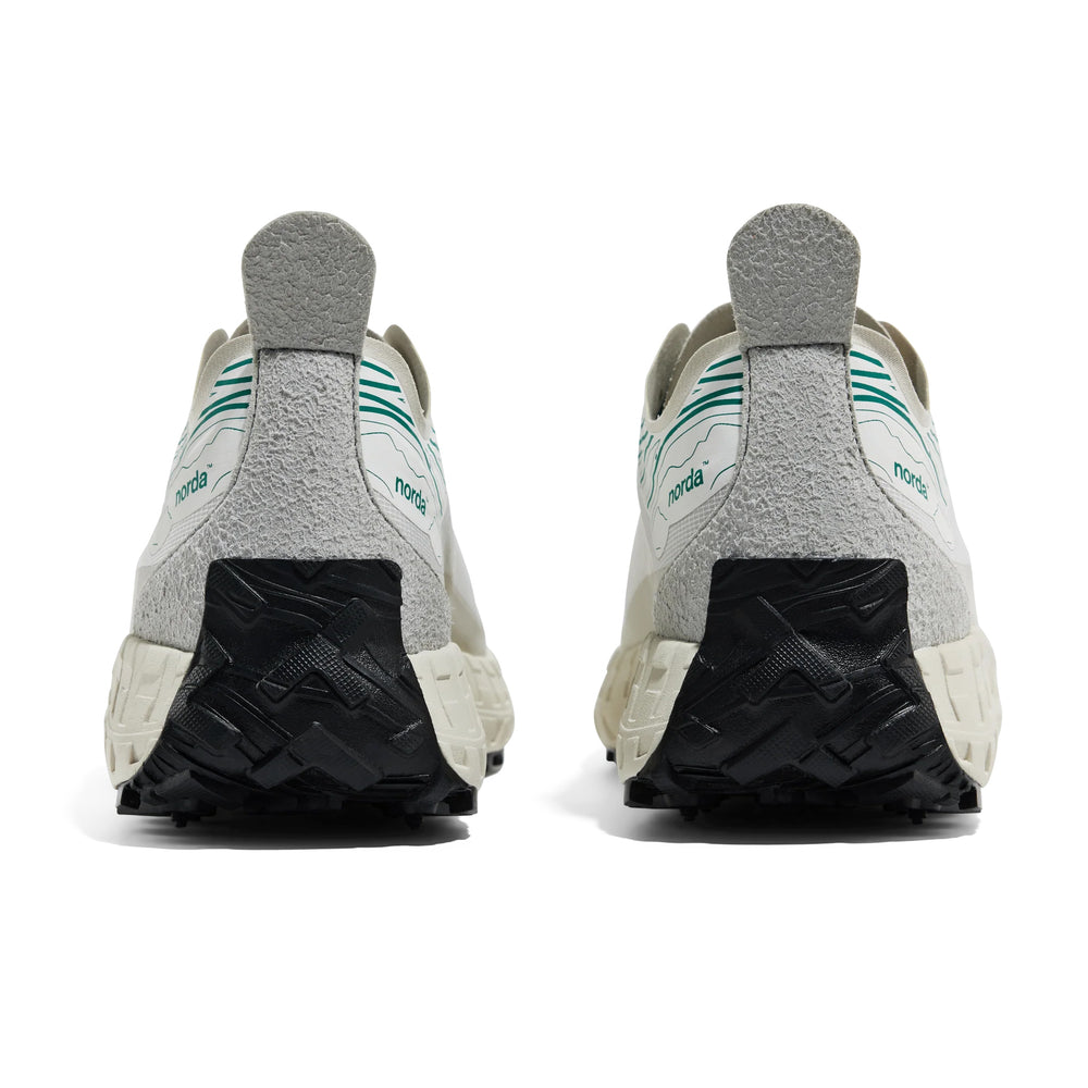 norda Men's 001 Retro Trail Running Shoes White / Forest - achilles heel