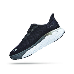 Hoka Women's Arahi 6 Wide Fit Running Shoes Black / White - achilles heel