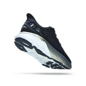 Hoka Women's Arahi 6 Wide Fit Running Shoes Black / White - achilles heel