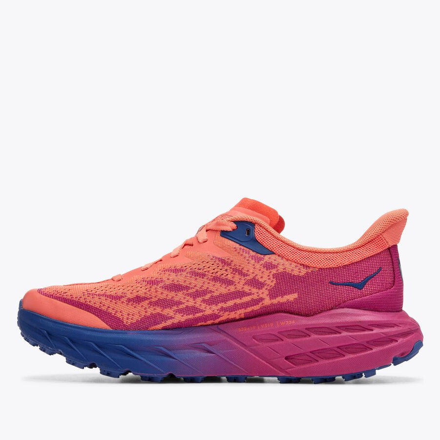 Hoka Women's Speedgoat 5 Wide Fit Trail Running Shoes Festival Fuchsia / Camellia - achilles heel