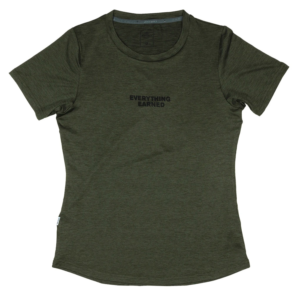 SAYSKY Women's Earned Pace Tee Olive Melange - achilles heel