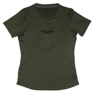 SAYSKY Women's Earned Pace Tee Olive Melange - achilles heel