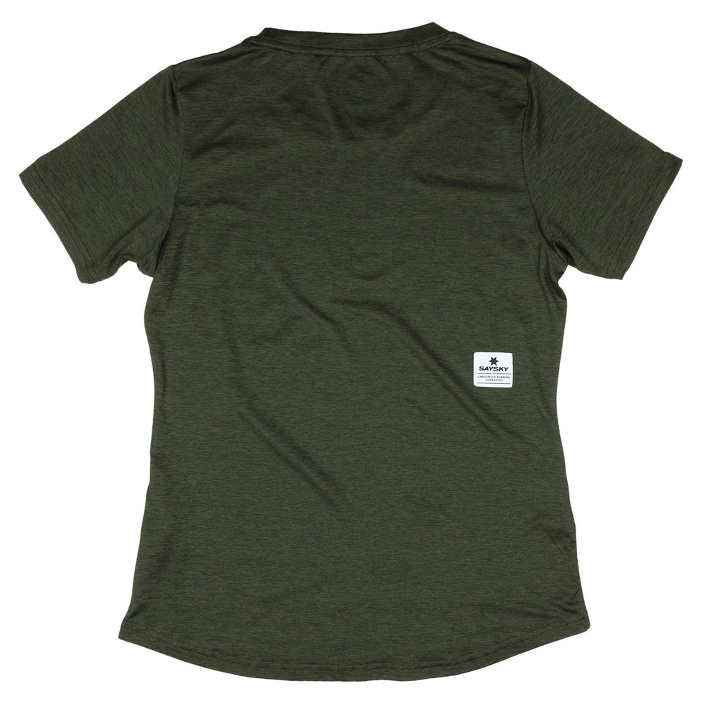 SAYSKY Women's Earned Pace Tee Olive Melange - achilles heel