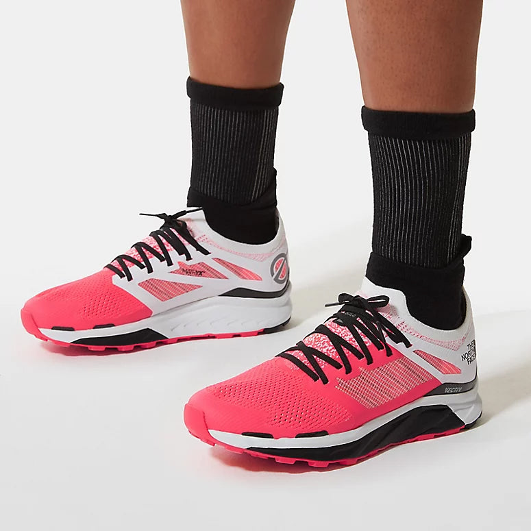 The North Face Women's Flight Vectiv Trail Running Shoes Brilliant Coral / TNF White - achilles heel