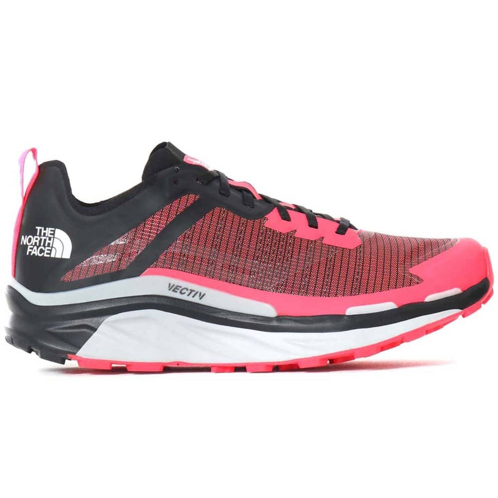 The North Face Women's Vectiv Infinite Trail Running Shoes TNF Black / Brilliant Coral - achilles heel
