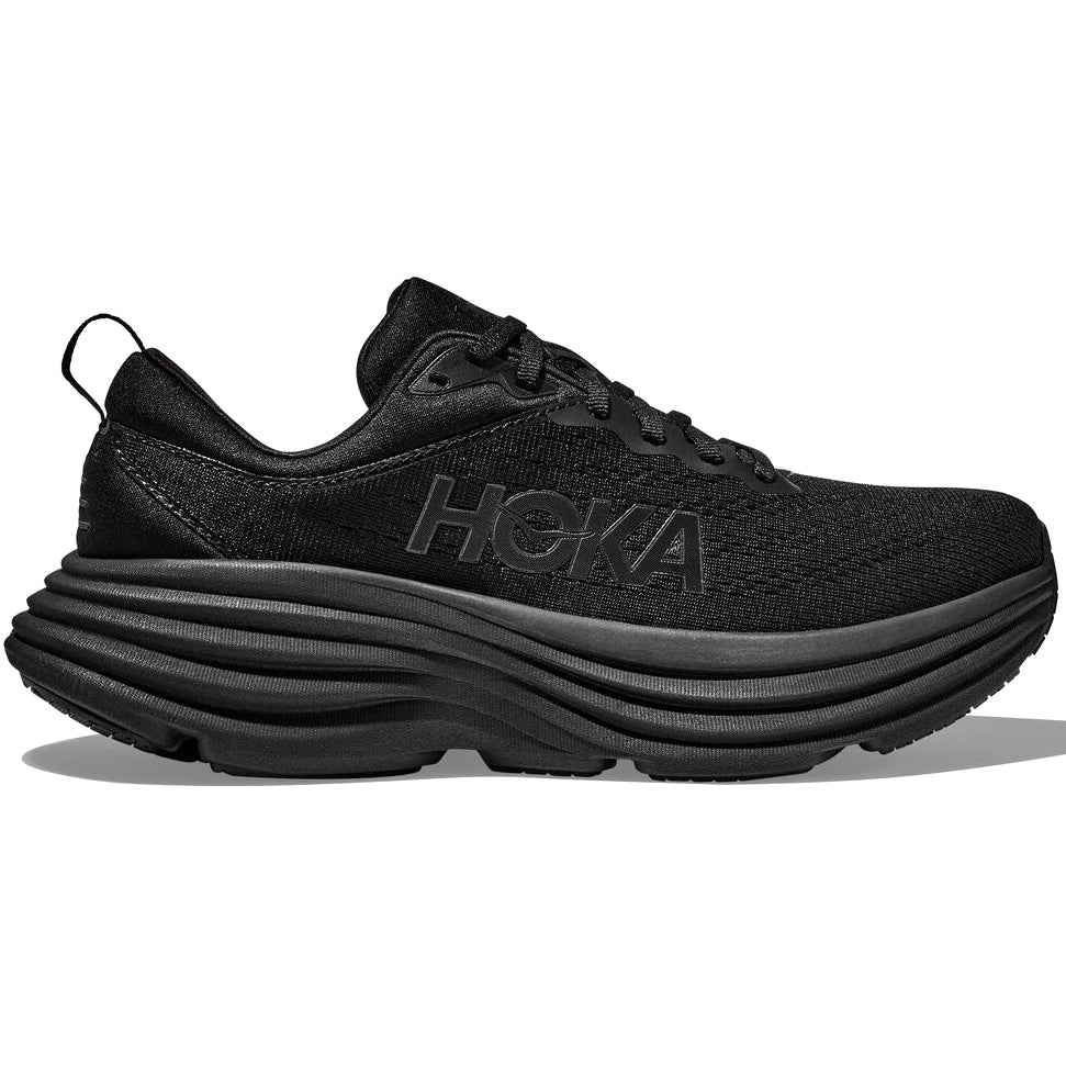 Hoka Women's Bondi 8 Running Shoes Black / Black - achilles heel