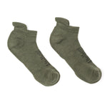 Satisfy Merino Low Socks Olive - achilles heel