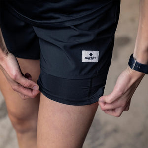 SAYSKY Women's 2 In 1 3 Inch Shorts Black - achilles heel