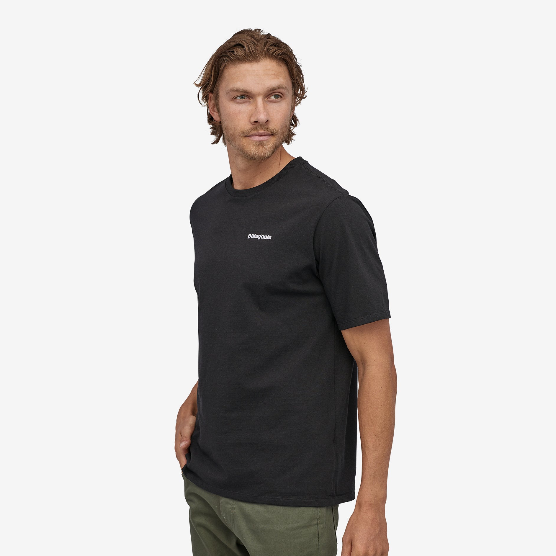 Patagonia Men's P-6 Logo Responsibili Tee Black - Achilles Heel