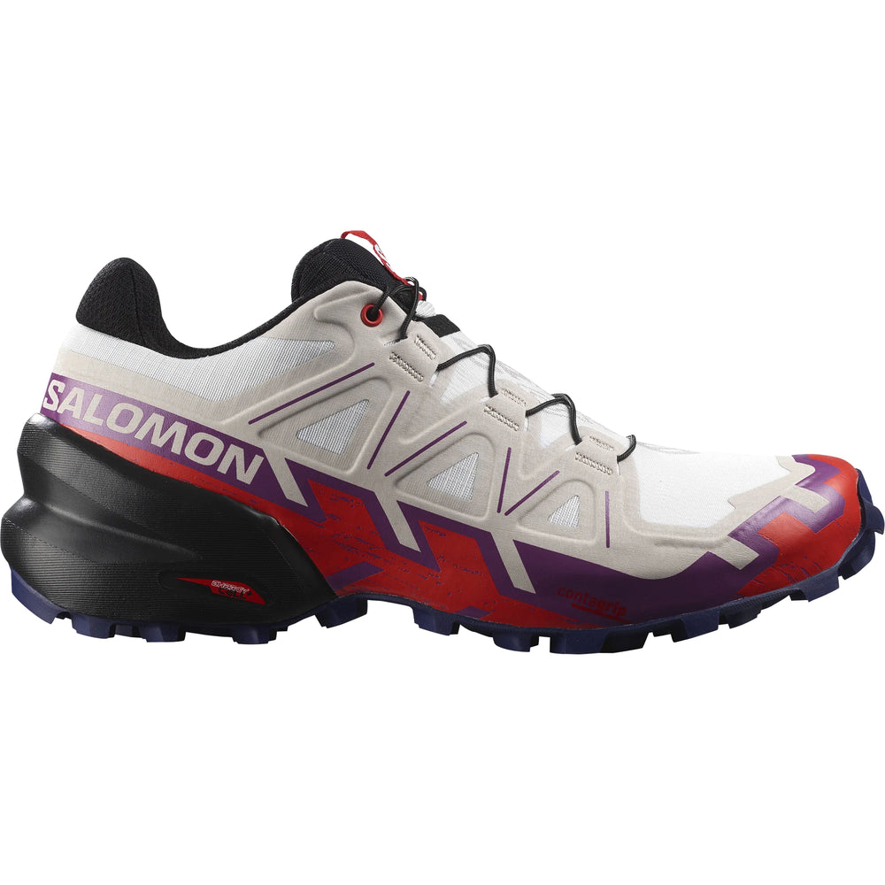 Salomon Women's Speedcross 6 White / Sparkling Grape / Fiery Red - achilles heel