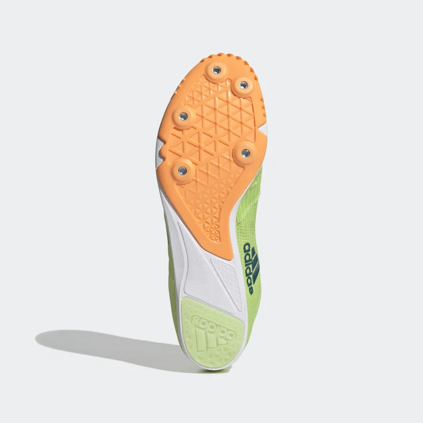 adidas Distancestar Running Spikes Pulse Lime / Real Teal / Flash Orange - achilles heel