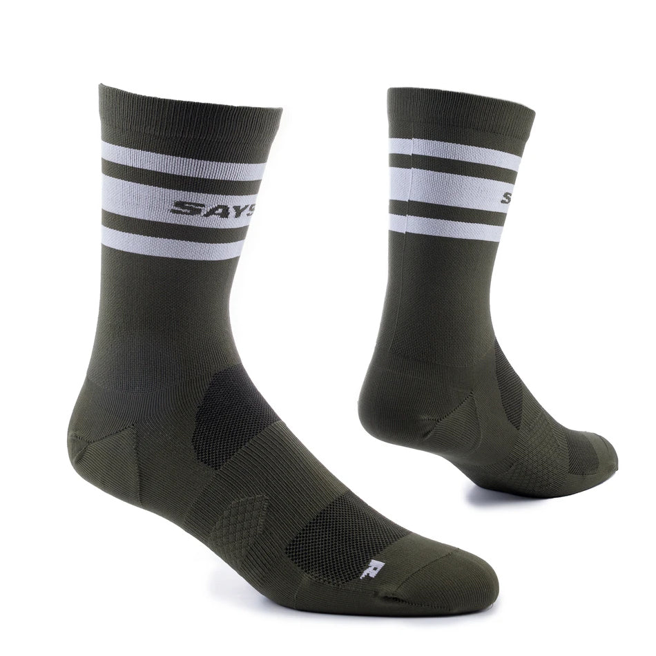SAYSKY Combat High Socks Olive / White - achilles heel