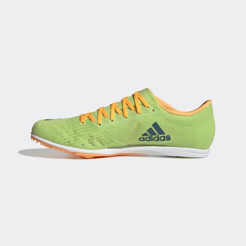 adidas Distancestar Running Spikes Pulse Lime / Real Teal / Flash Orange - achilles heel