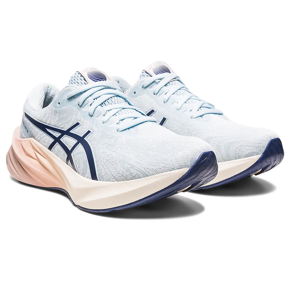 Asics Women's Novablast 3 Nagino Running Shoes Sky / Cream - achilles heel