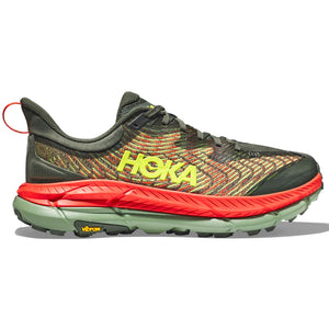 Hoka Men's Mafate Speed 4 Trail Running Shoes Thyme / Fiesta - achilles heel