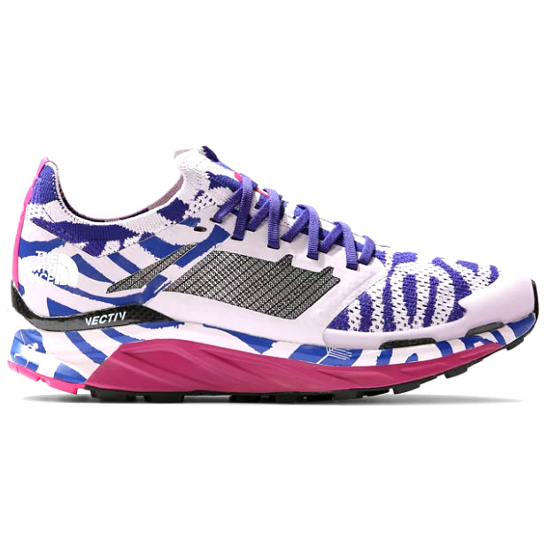 The North Face Women's Flight Vectiv X Trail Running Shoes  Lapsis Blue Elvira Print / Lavender Fog - achilles heel