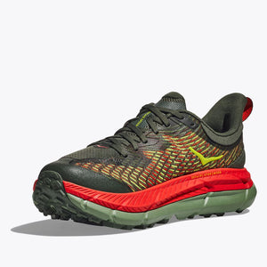 Hoka Men's Mafate Speed 4 Trail Running Shoes Thyme / Fiesta - achilles heel