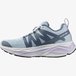 Salomon Women's Glide Max Running Shoes Angel Falls / White / Orchid Bloom - achilles heel