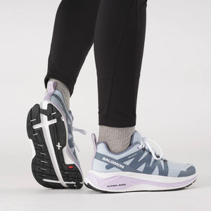Salomon Women's Glide Max Running Shoes Angel Falls / White / Orchid Bloom - achilles heel