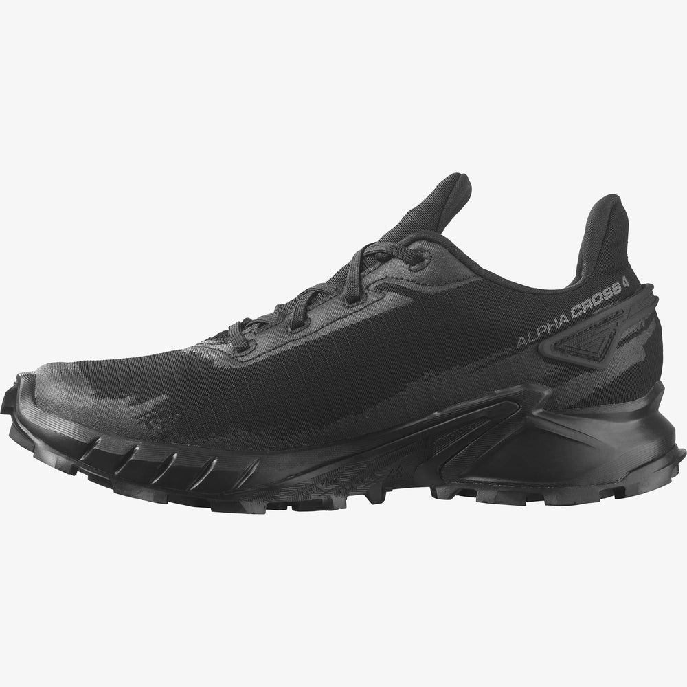 Salomon Men's Alphacross 4 GORE-TEX Trail Running Shoes Black / Black - achilles heel