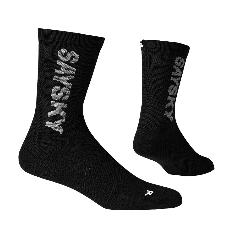 SAYSKY High Merino Socks Black / Grey - achilles heel
