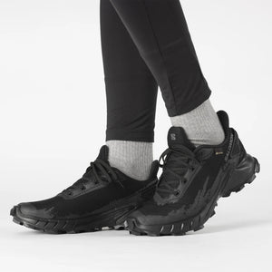 Salomon Women's Alphacross 4 GORE-TEX Trail Running Shoes Black / Black - achilles heel