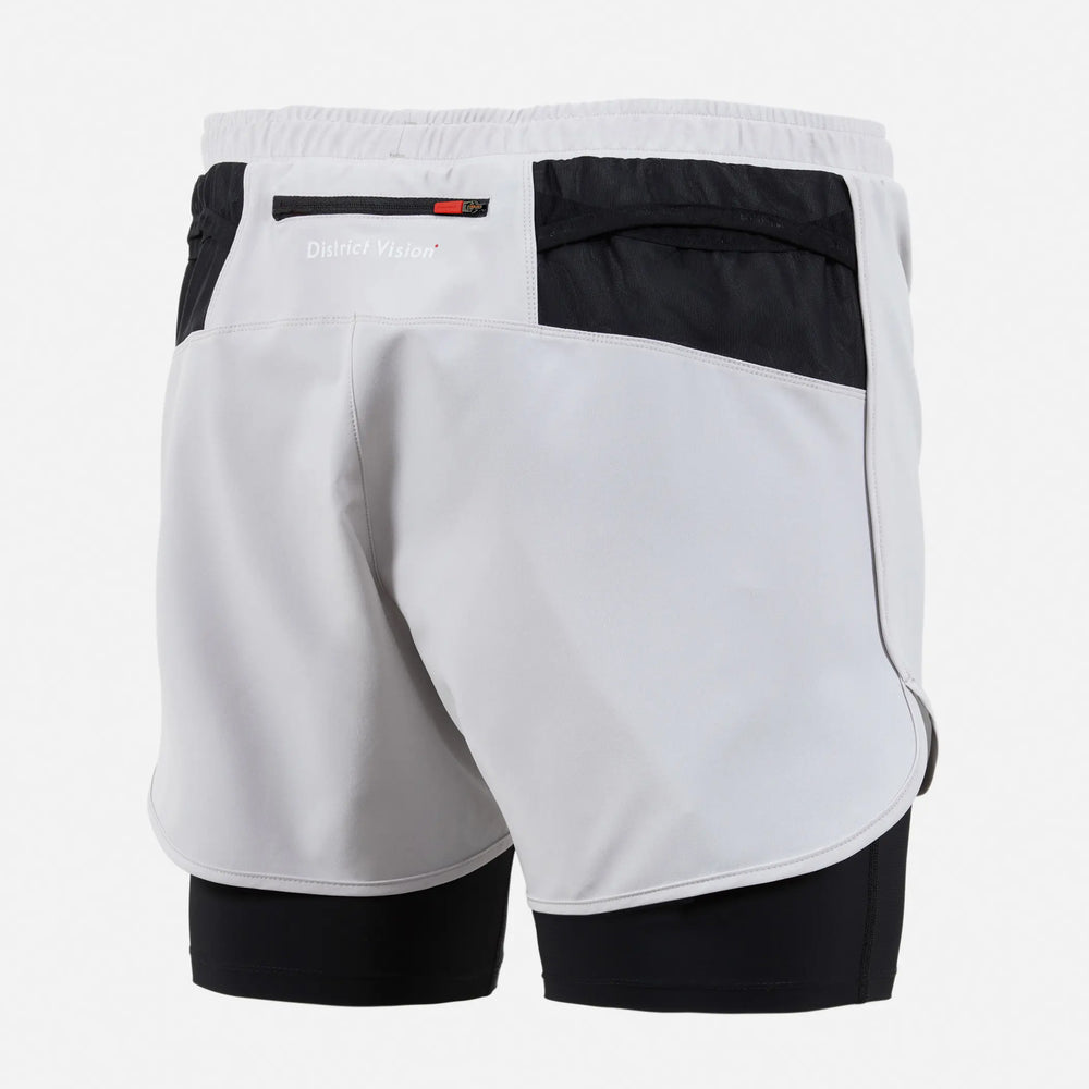District Vision Aaron Layered Shorts Fog / Black - achilles heel