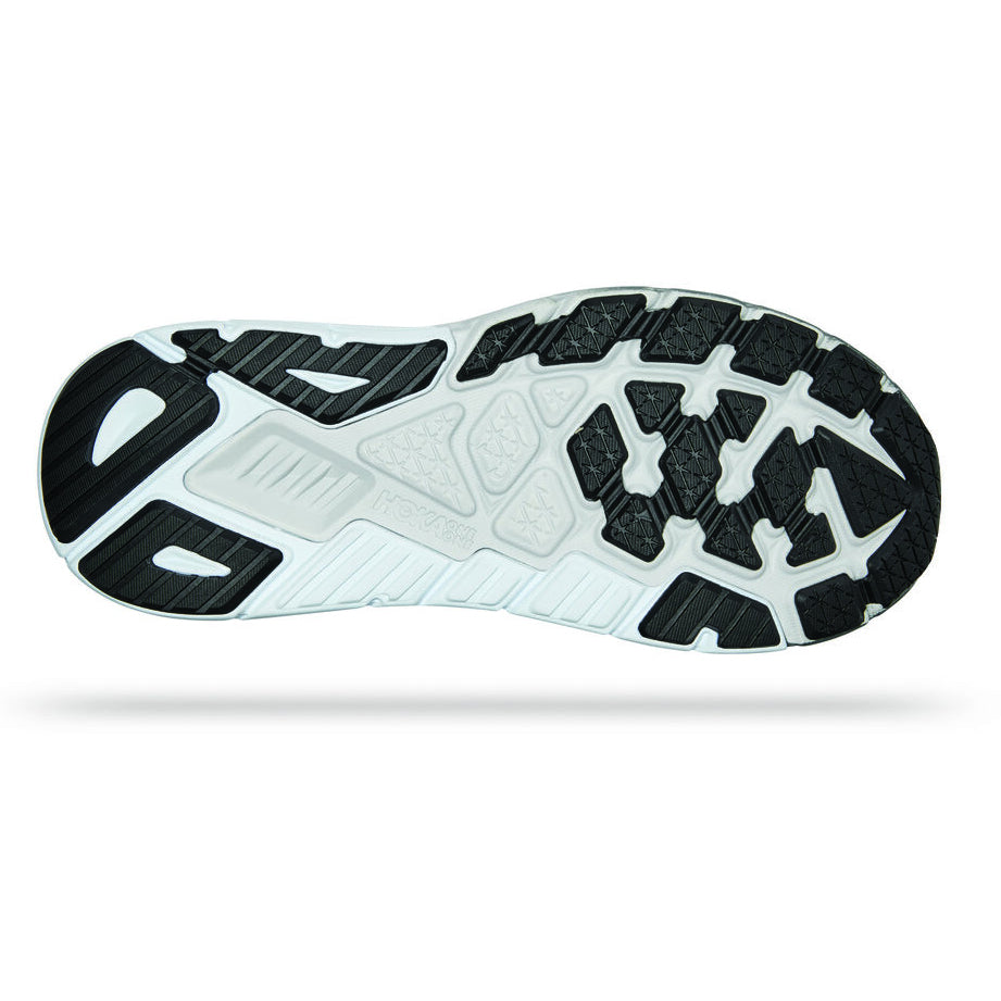 Hoka Men's Arahi 6 Wide Fit Running Shoes Black / White - achilles heel