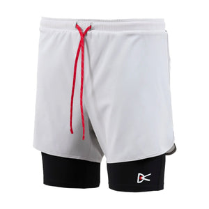 District Vision Aaron Layered Shorts Fog / Black - achilles heel