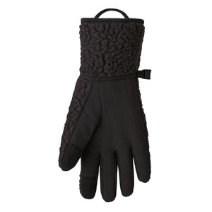 Patagonia Retro Pile Fleece Gloves Black - achilles heel