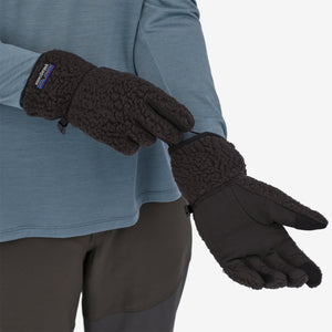 Patagonia Retro Pile Fleece Gloves Black - achilles heel