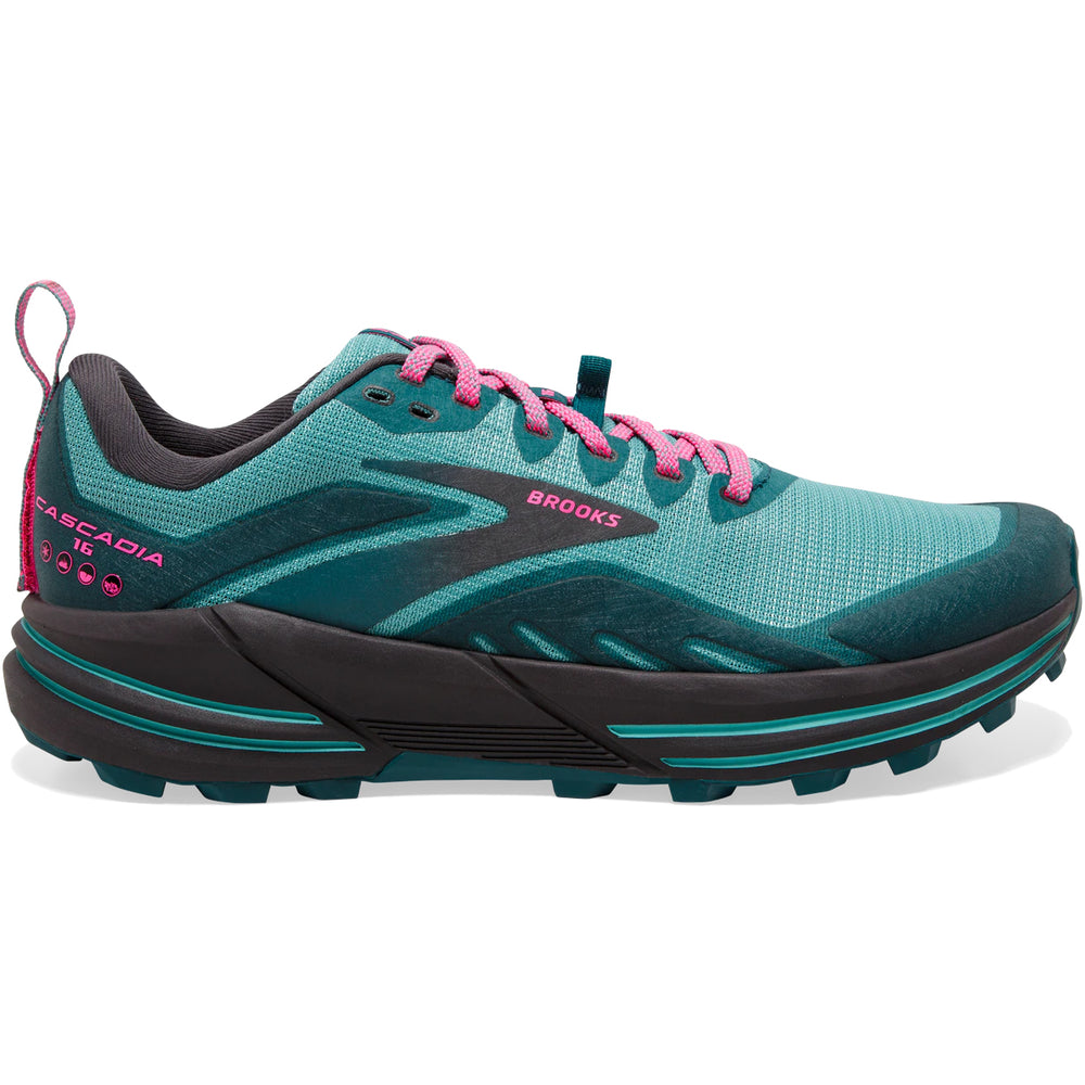 Brooks Women's Cascadia 16 Trail Running Shoes Porcelain / Blue Coral / Pink - achilles heel