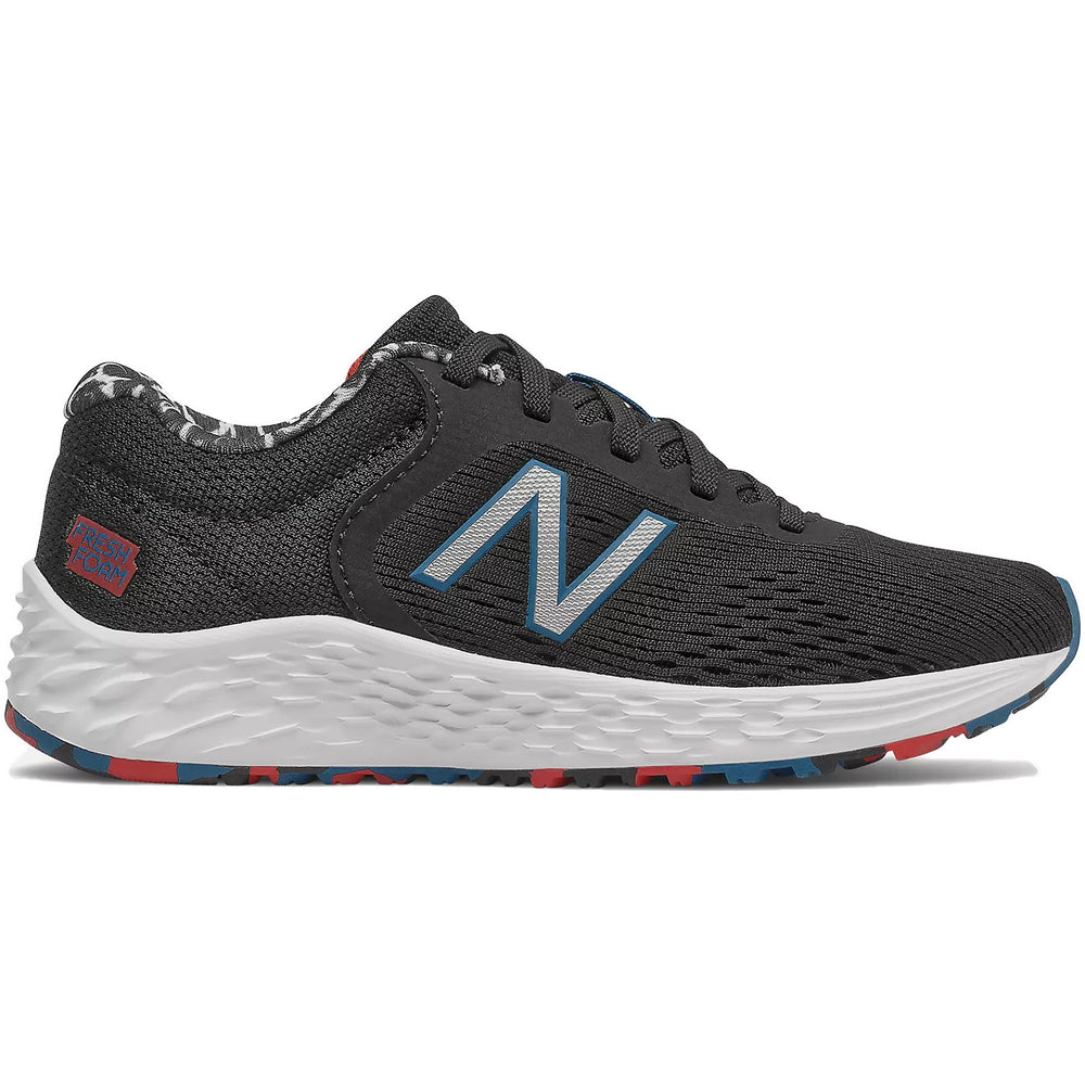 New Balance Kids Arishi v2 Lace Up Running Shoes Black / Blue - achilles heel