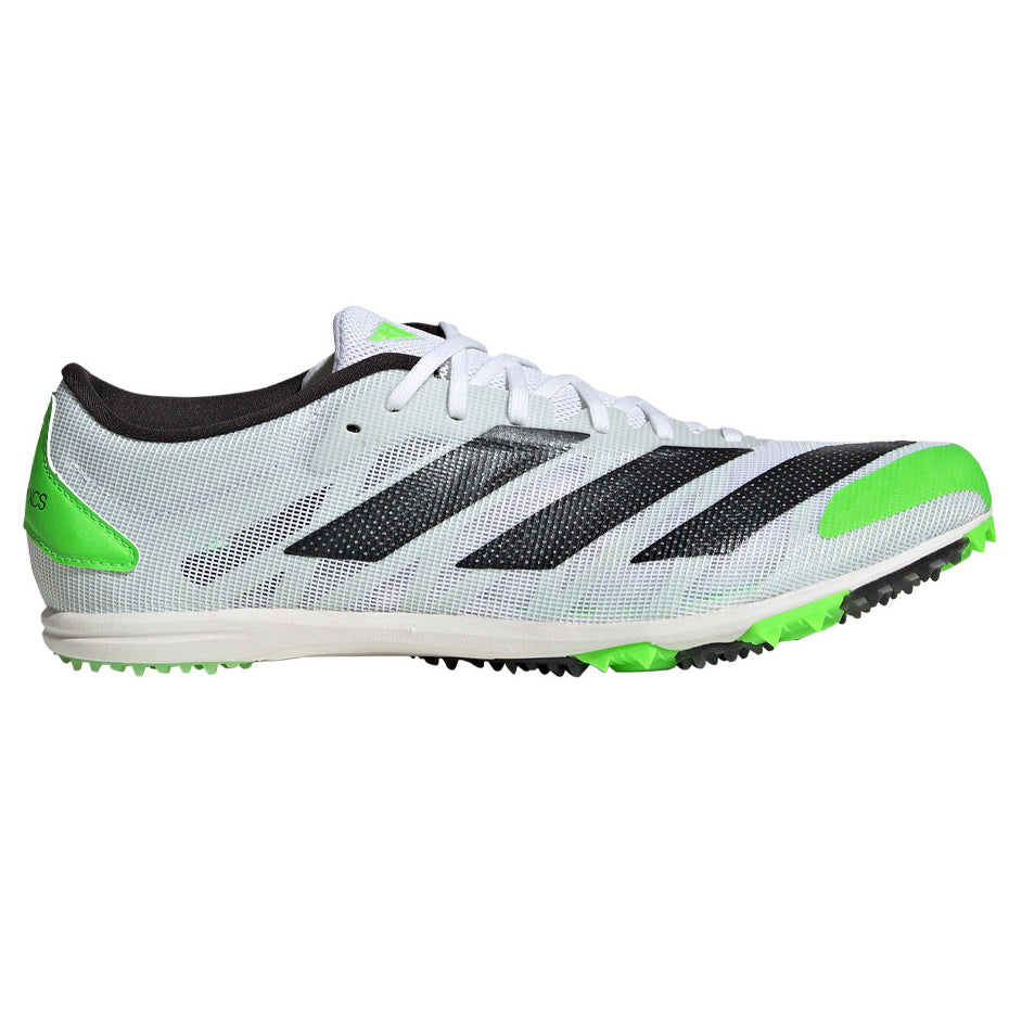 adidas Adizero XCS Running Spikes Cloud White / Night Metallic / Solar Green - achilles heel