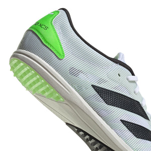 adidas Adizero XCS Running Spikes Cloud White / Night Metallic / Solar Green - achilles heel
