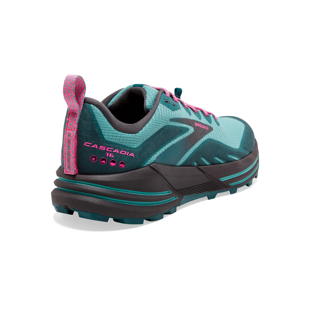 Brooks Women's Cascadia 16 Trail Running Shoes Porcelain / Blue Coral / Pink - achilles heel