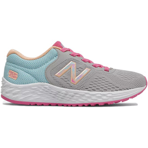 New Balance Kids Arishi v2 Lace Up  Running Shoes Rain Cloud / Pale Blue / White - achilles heel