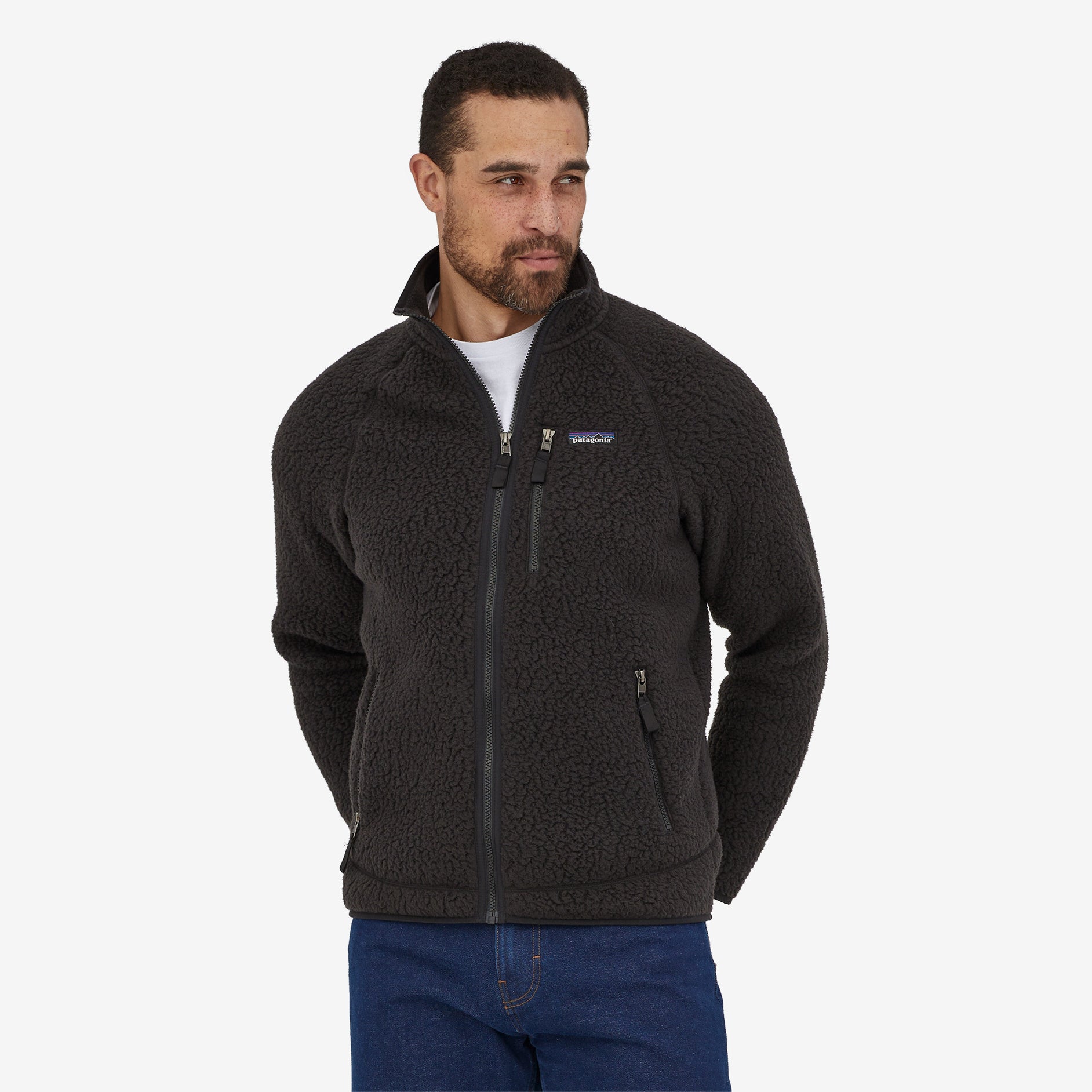 Patagonia Men's Retro Pile Fleece Jacket Black - Achilles Heel