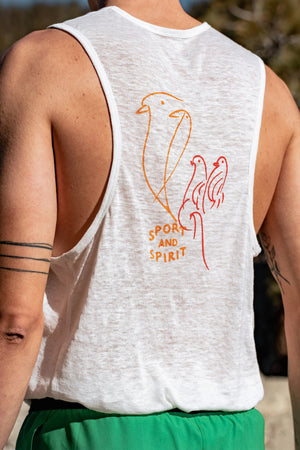 District Vision Men's Sukha Hemp Singlet White - achilles heel