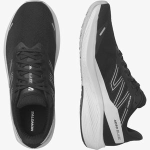 Salomon Men's Aero Blaze Running Shoes Black / White / Lunar Rock - achilles heel