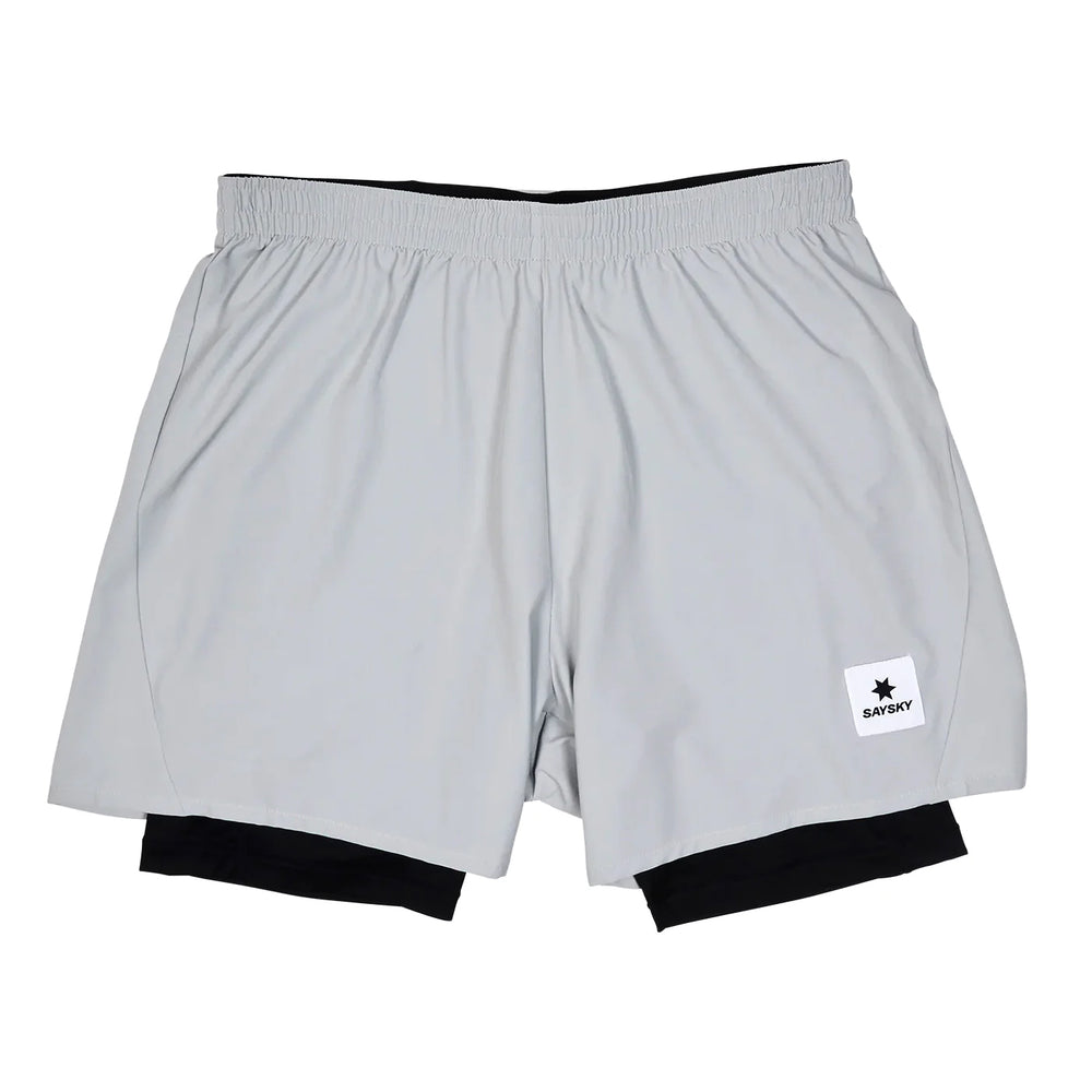 SAYSKY Men's Pace 2 In 1 5 Inch Shorts Grey - achilles heel