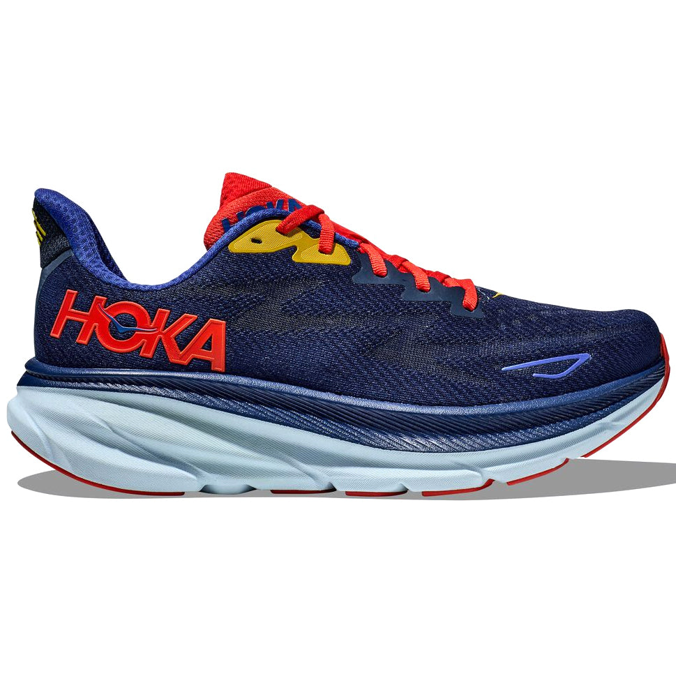 Hoka Men's Clifton 9 Running Shoes Bellwether Blue / Dazzling Blue - achilles heel