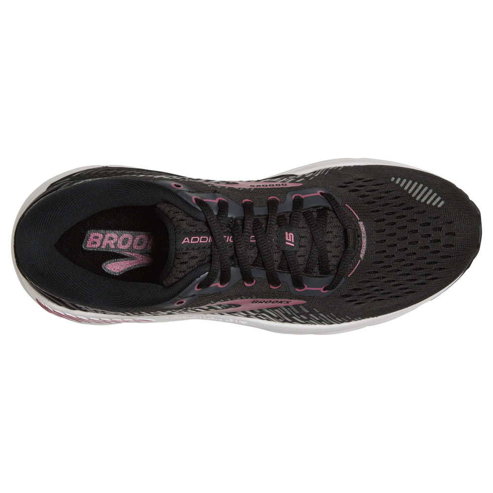 Brooks Women's Addiction GTS 15 Running Shoes Black / Ebony / Mauvewood - achilles heel