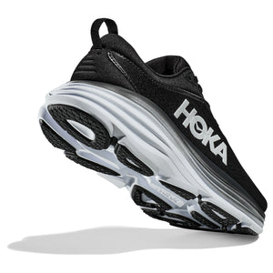 Hoka Men's Bondi 8 Running Shoes Black / White - achilles heel