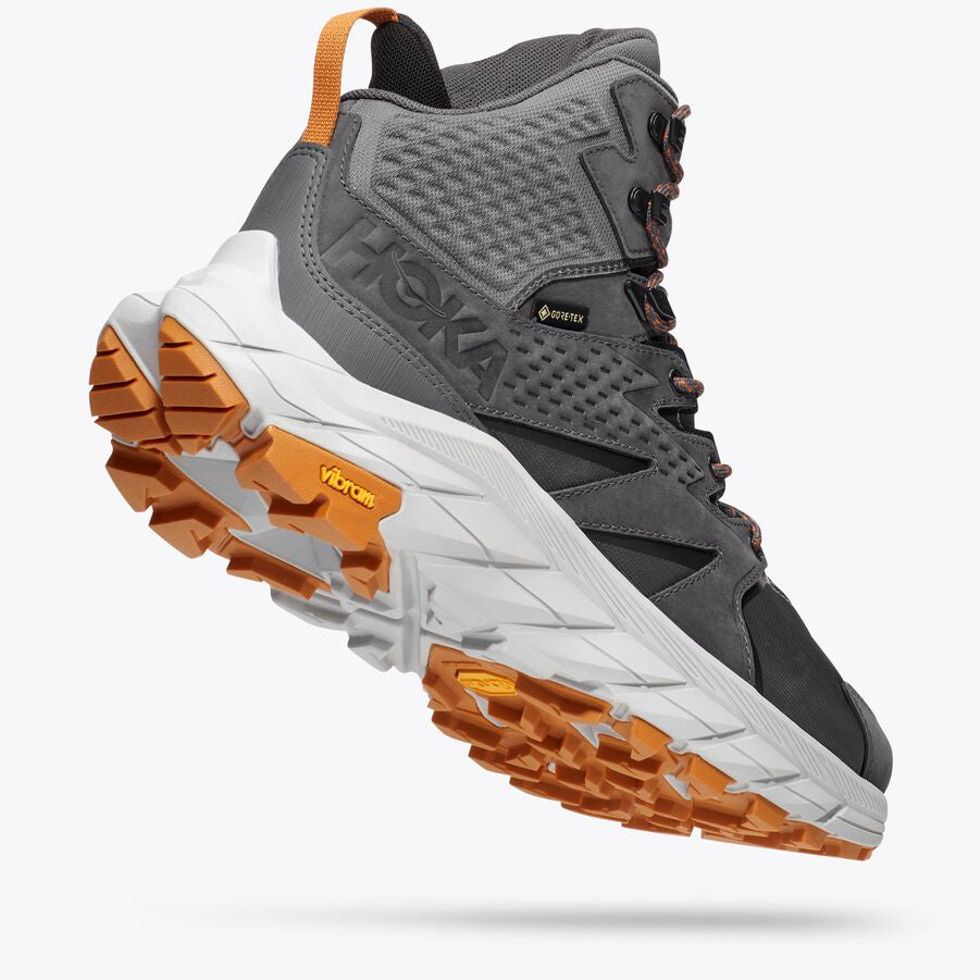 Hoka Men's Anacapa Mid GORE-TEX Walking Boots Castle Rock / Harbor Mist - achilles heel