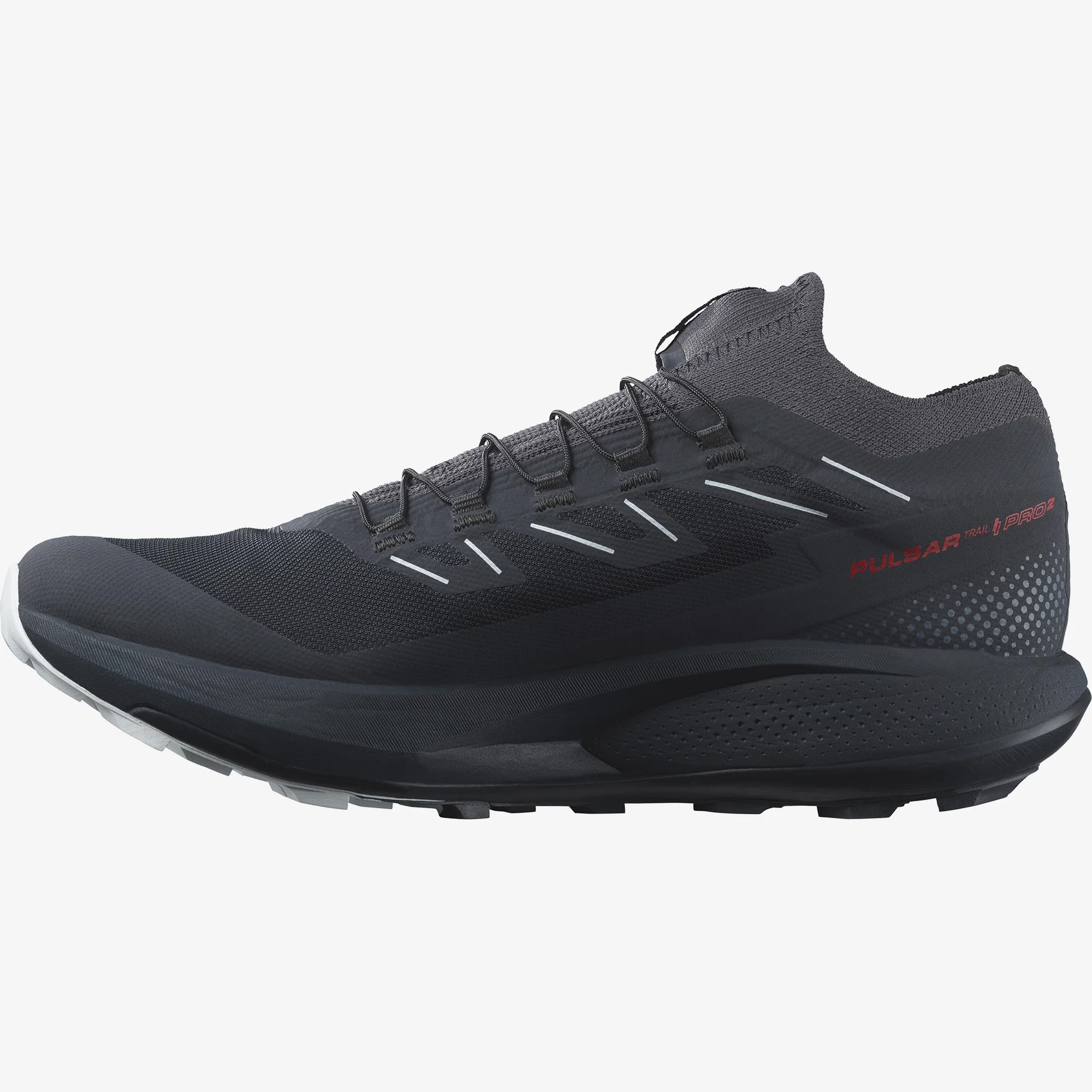 Salomon Men's Pulsar Trail Pro 2 Running Shoes Carbon / Fiery Red / Arctic Ice - Achilles Heel