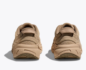 Hoka Clifton L Suede Shoes Shifting Sand / Dune - achilles heel