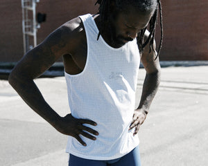 Satisfy Space-O Singlet Off-White - achilles heel