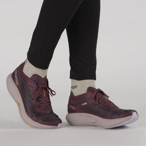 Salomon Women's Phantasm Road Running Shoes Grape Wine / Quail / Purple - achilles heel